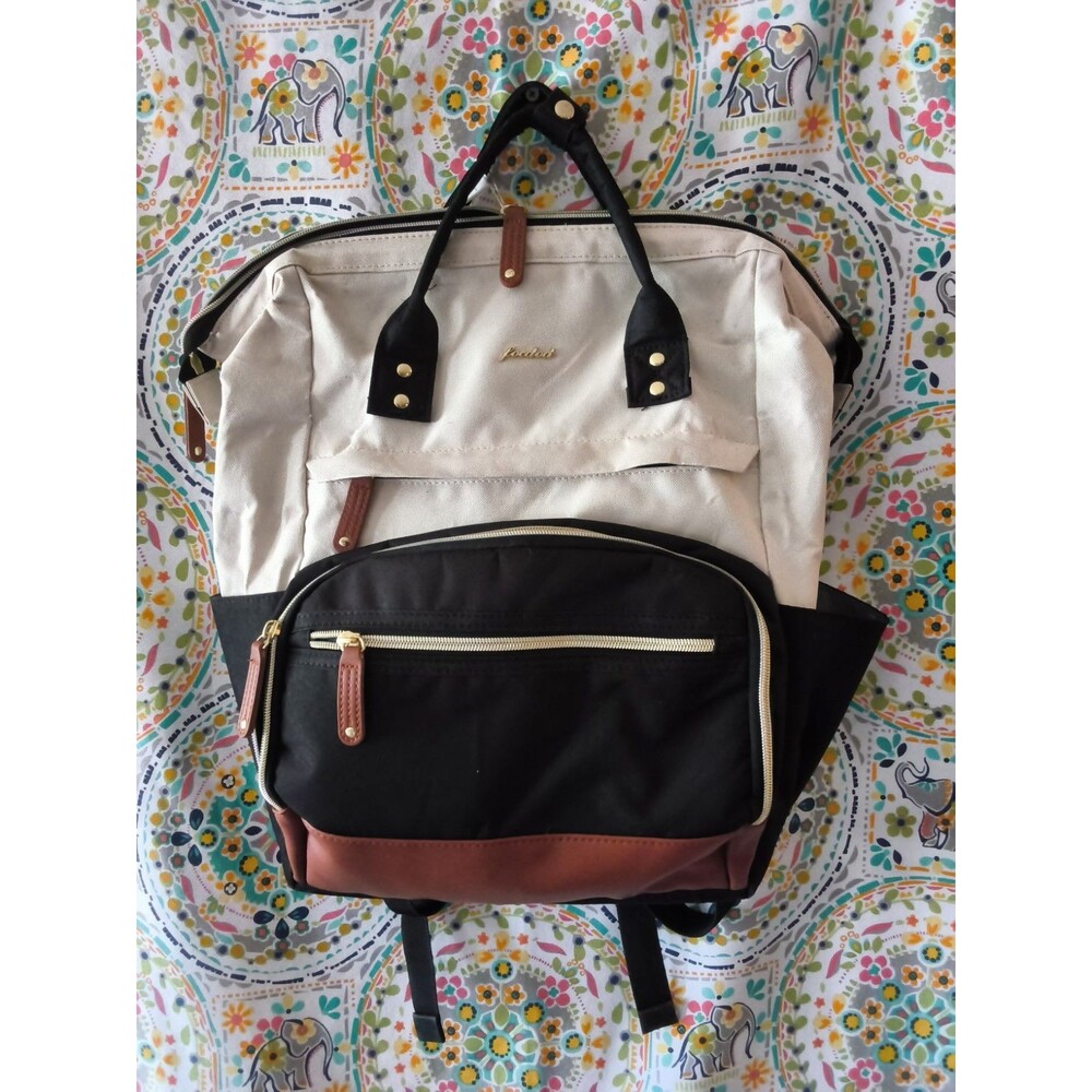 LOVEVOOK Women's 15.6 Inch Laptop Backpack Travel Bag Cream Black Brown Y2K